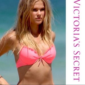 Hot Pink Victoria’s Secret Ruffle Swim Tie Top